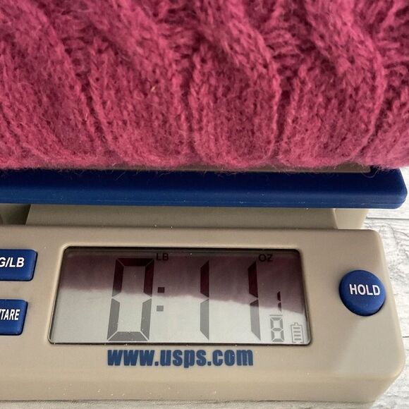 Appleseed's Women's Raspberry 100% Wool Button Front Cable Knit Cardigan Size PM - Picture 9 of 9